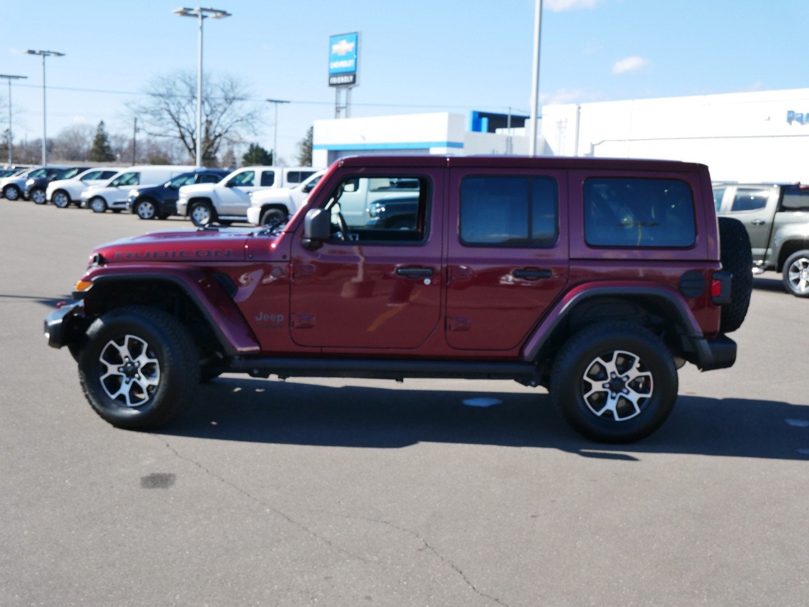 Used 2021 Jeep Wrangler Unlimited Rubicon with VIN 1C4HJXFN9MW744534 for sale in Fridley, Minnesota