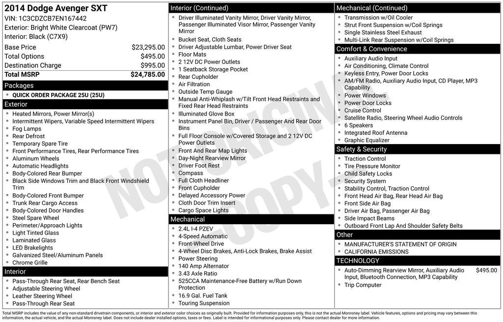 2014 Dodge Avenger SXT
