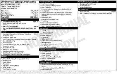 2008 Chrysler Sebring LX