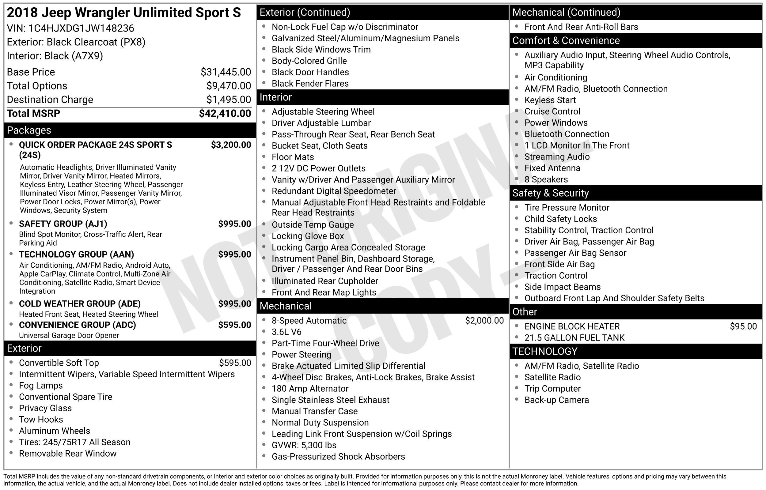 2018 Jeep Wrangler Unlimited Sport S 4x4