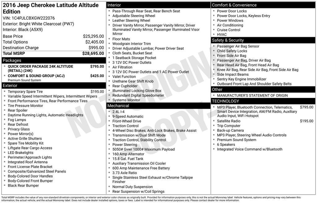 2016 Jeep Cherokee Altitude