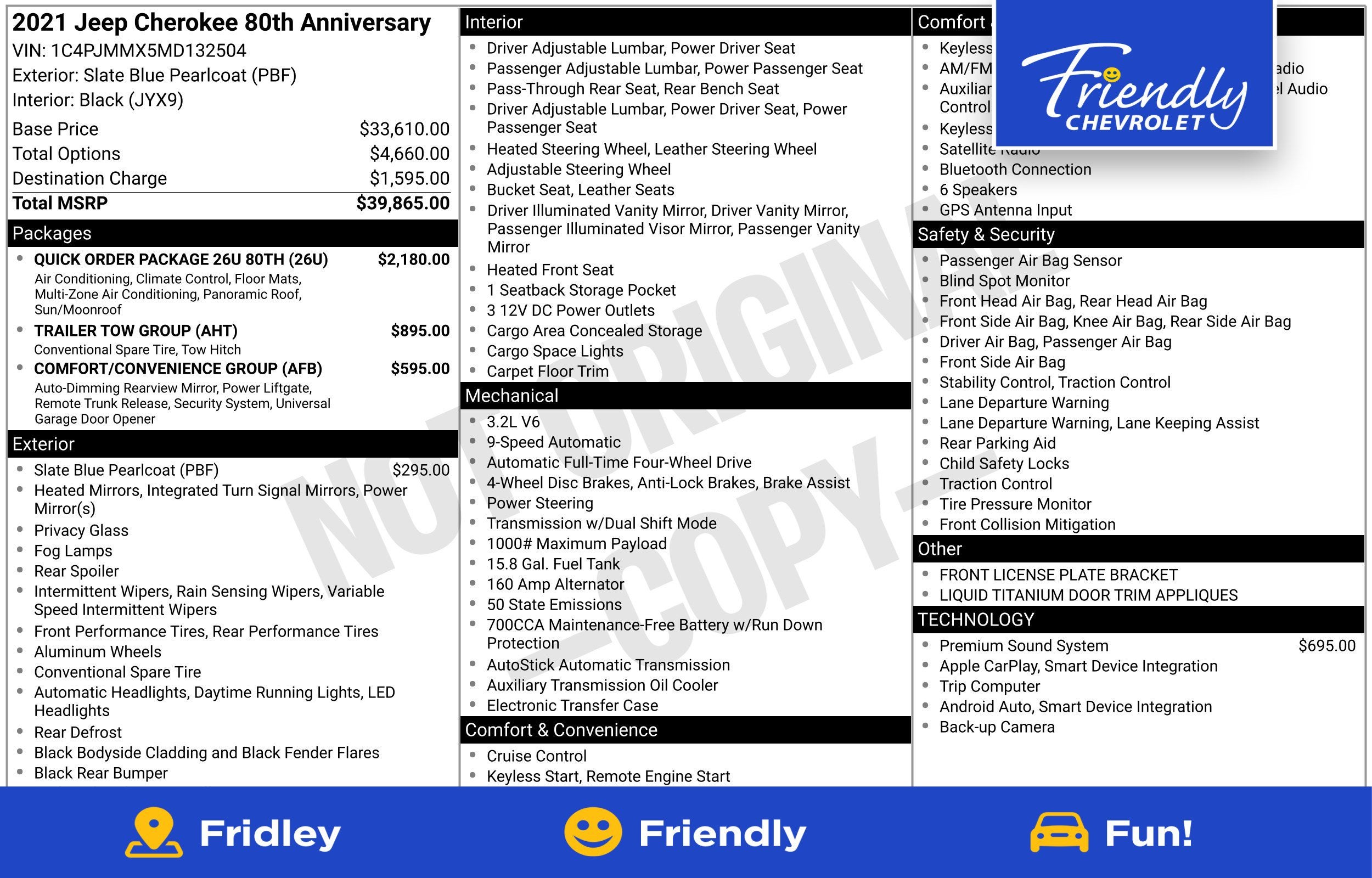 2021 Jeep Cherokee 80th Anniversary 4X4