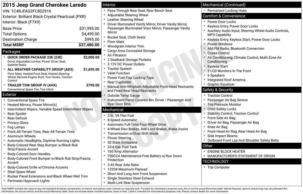 2015 Jeep Grand Cherokee Laredo