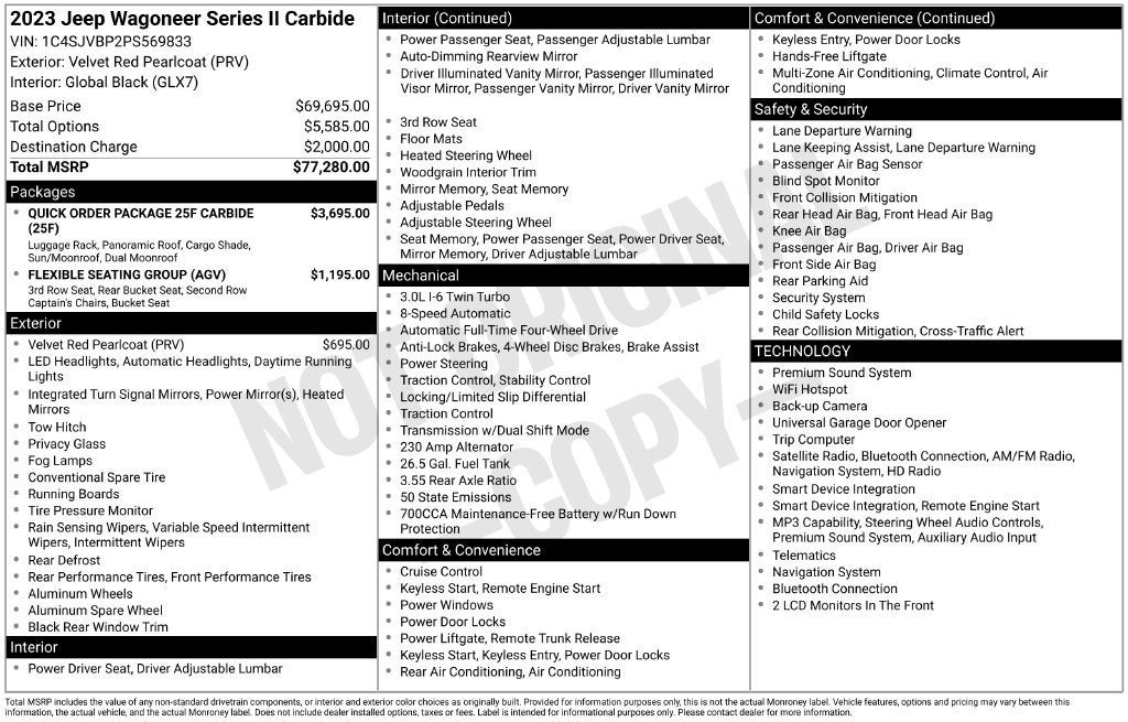 2023 Jeep Wagoneer Series II Carbide