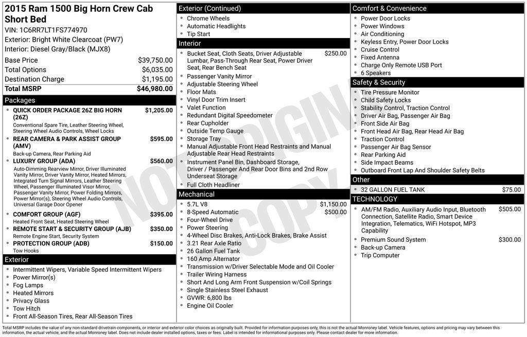 2015 RAM 1500 Big Horn