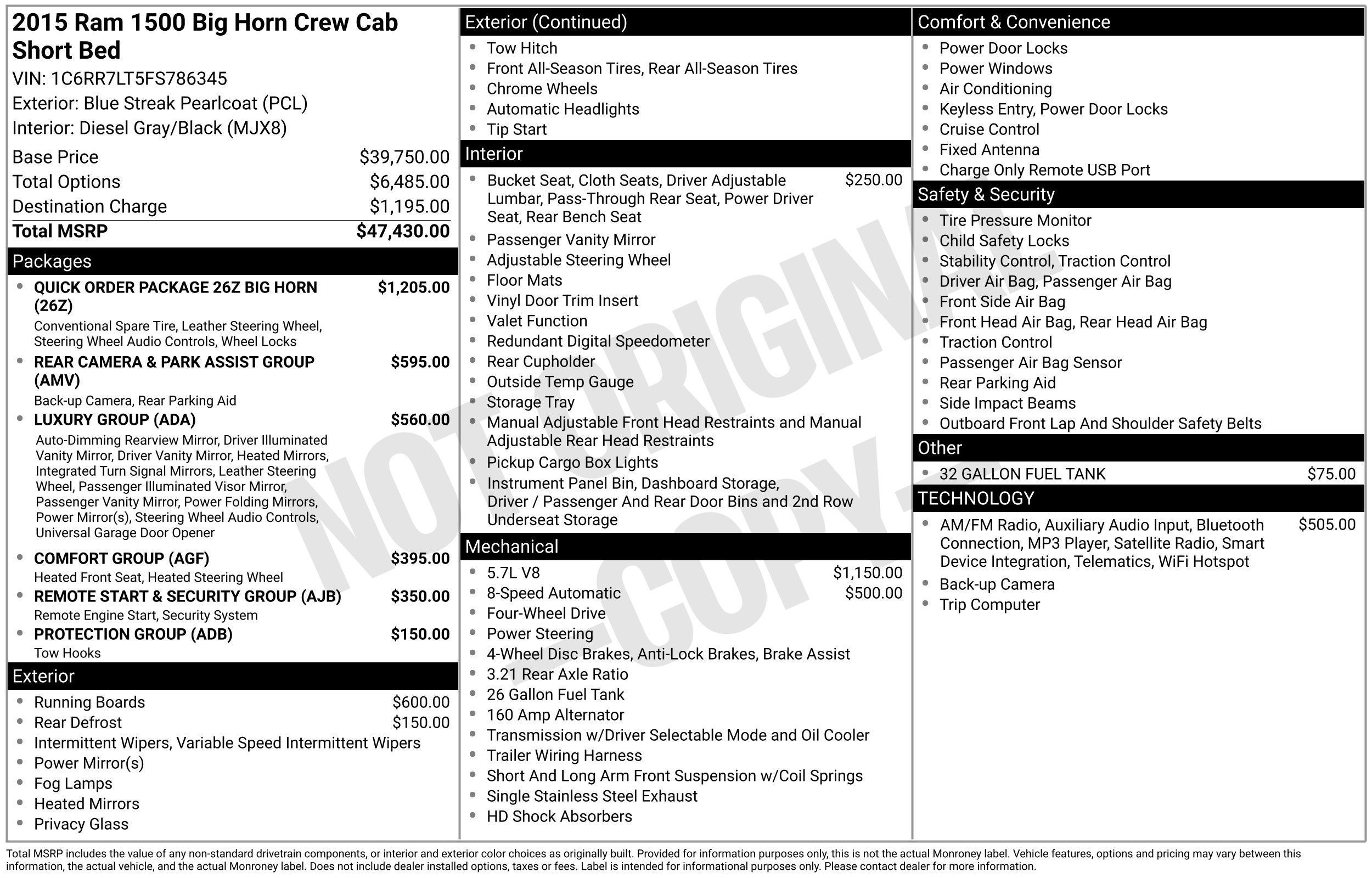2015 RAM 1500 Big Horn