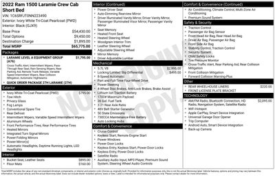 2022 RAM 1500 Laramie Crew Cab 4x4 5'7" Box