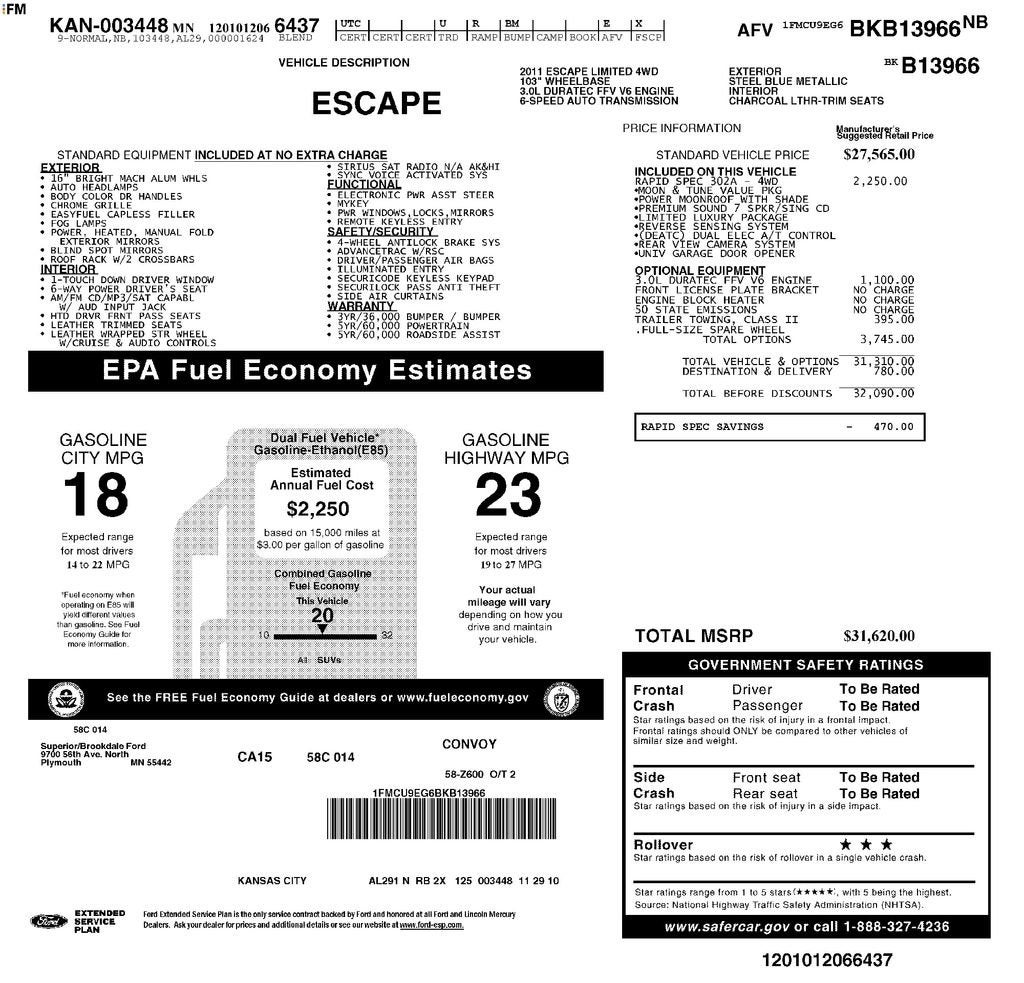 2011 Ford Escape Limited