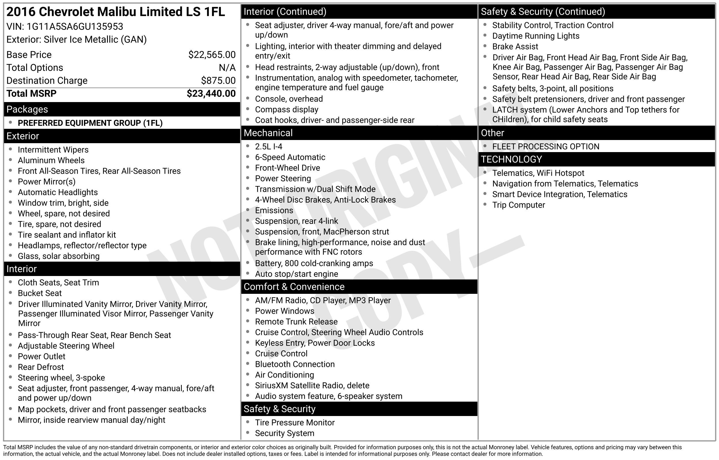 2016 Chevrolet Malibu Limited LS