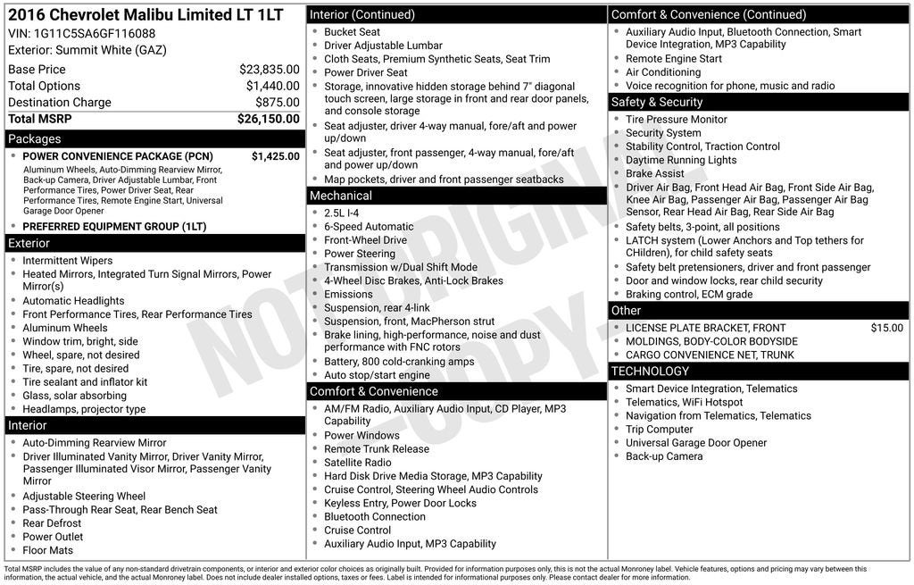 2016 Chevrolet Malibu Limited LT