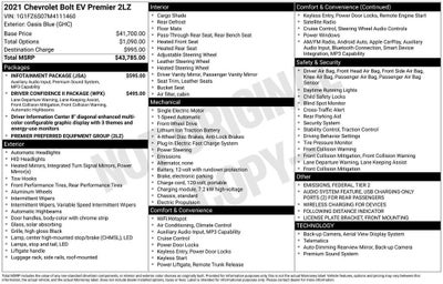 2021 Chevrolet Bolt EV Premier