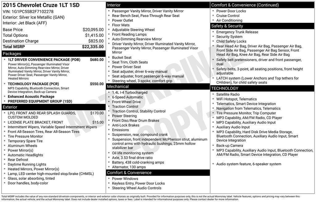 2015 Chevrolet Cruze LT