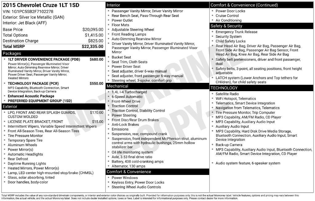 2015 Chevrolet Cruze LT