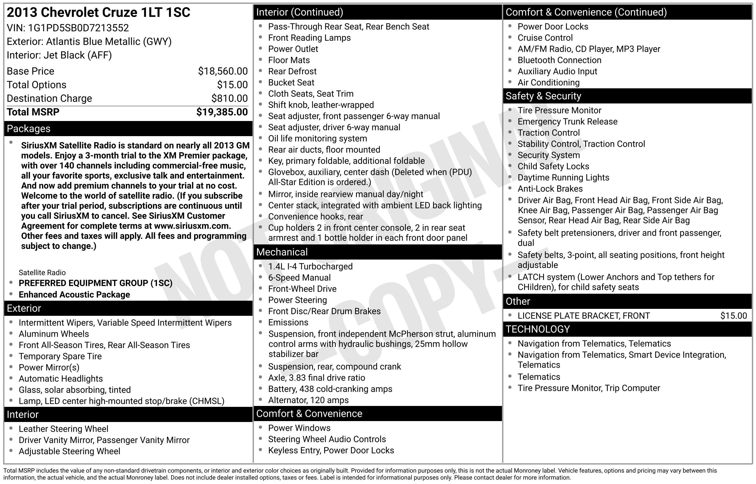 2013 Chevrolet Cruze 1LT