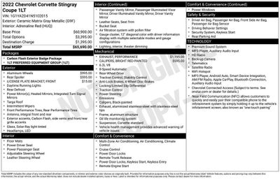 2022 Chevrolet Corvette Stingray 1LT