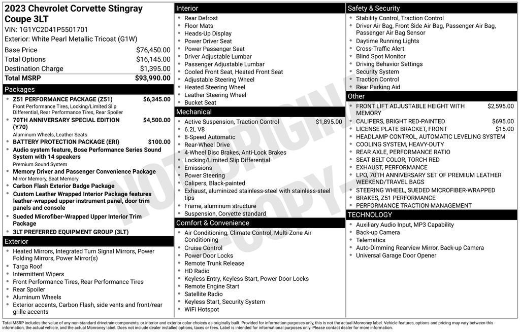 2023 Chevrolet Corvette Stingray 3LT