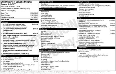 2022 Chevrolet Corvette Stingray 3LT