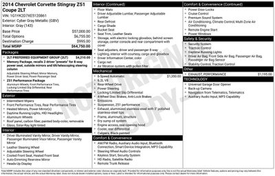 2014 Chevrolet Corvette Stingray Z51 2LT