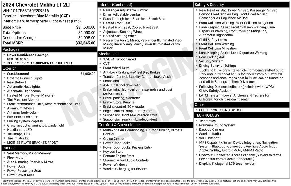 2024 Chevrolet Malibu 2LT