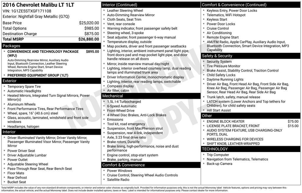 2016 Chevrolet Malibu LT