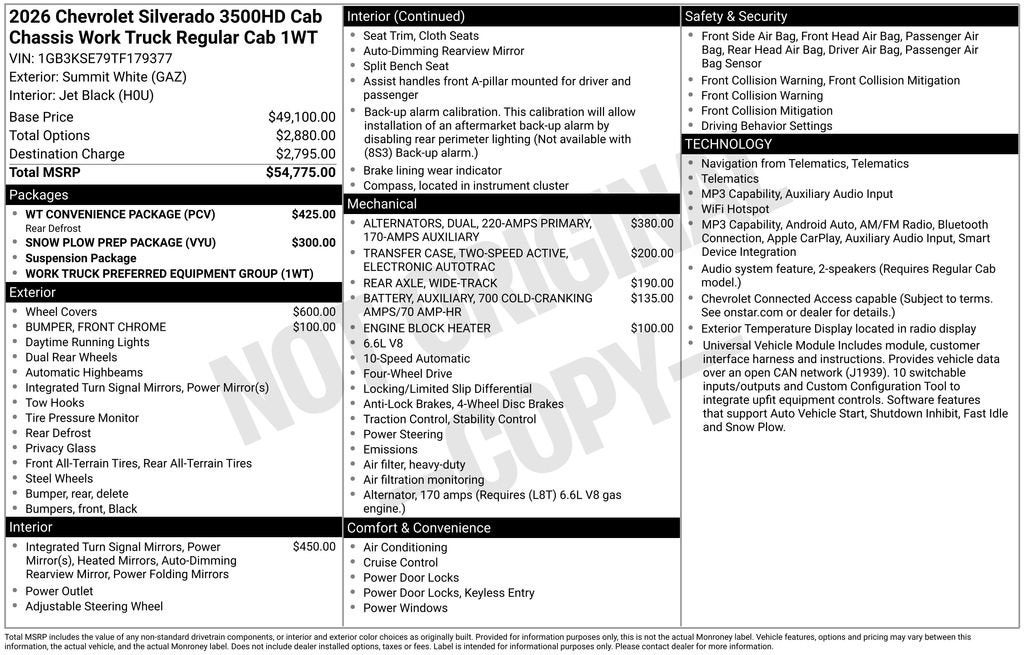 2026 Chevrolet Silverado 3500 HD Chassis Cab Work Truck