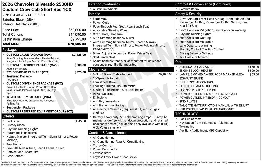2026 Chevrolet Silverado 2500 HD Custom