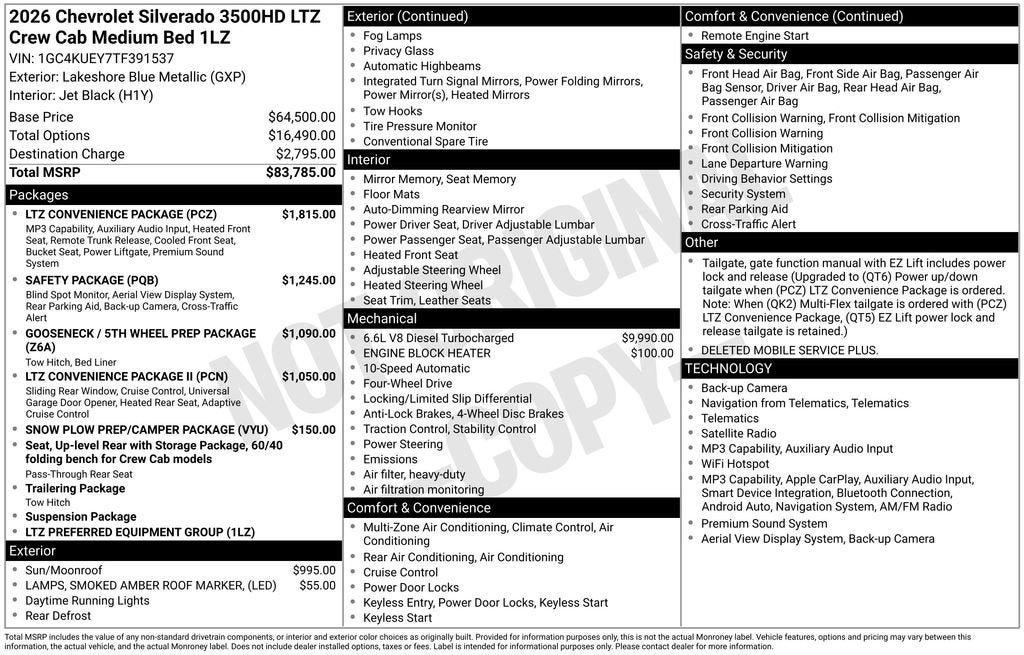 2026 Chevrolet Silverado 3500 HD LTZ
