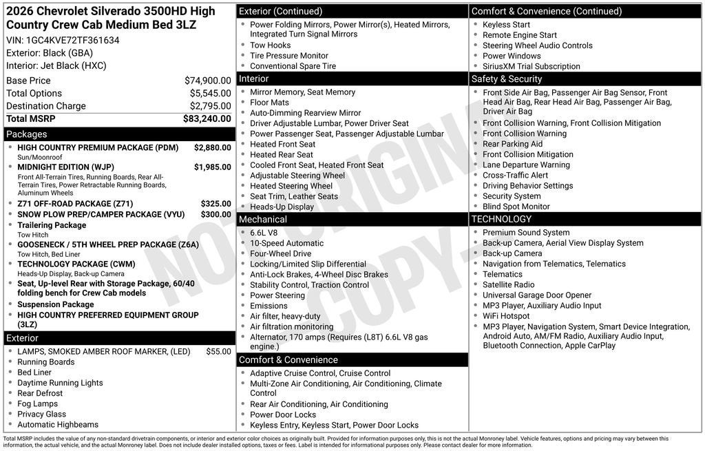 2026 Chevrolet Silverado 3500 HD High Country