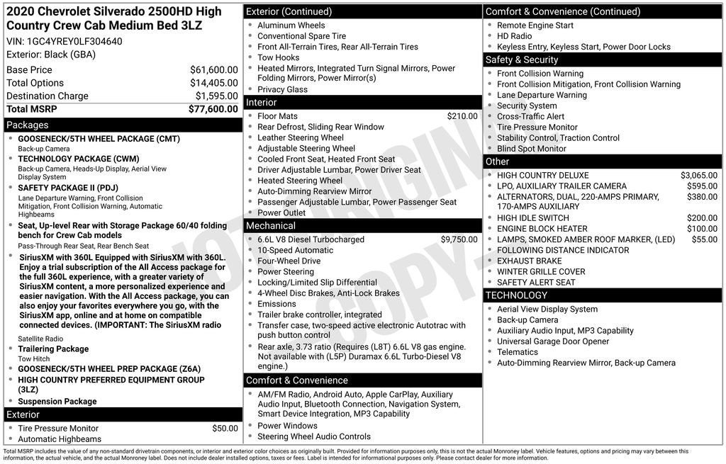 2020 Chevrolet Silverado 2500 HD High Country