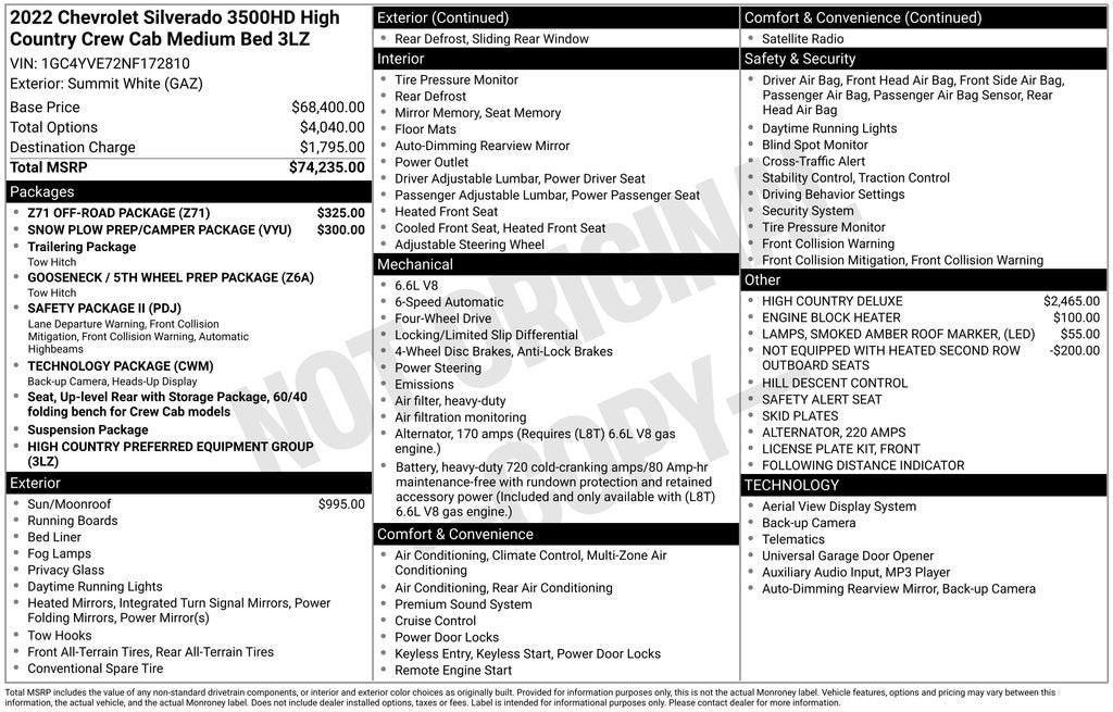 2022 Chevrolet Silverado 3500 HD High Country