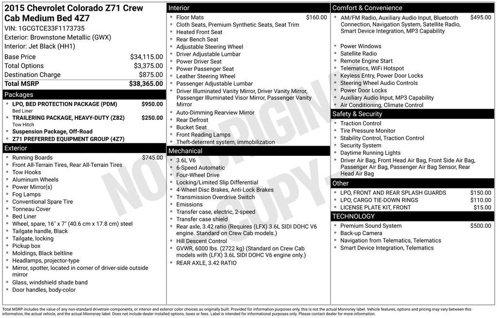 2015 Chevrolet Colorado 4WD Z71