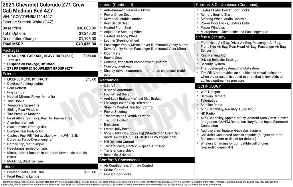 2021 Chevrolet Colorado 4WD Z71