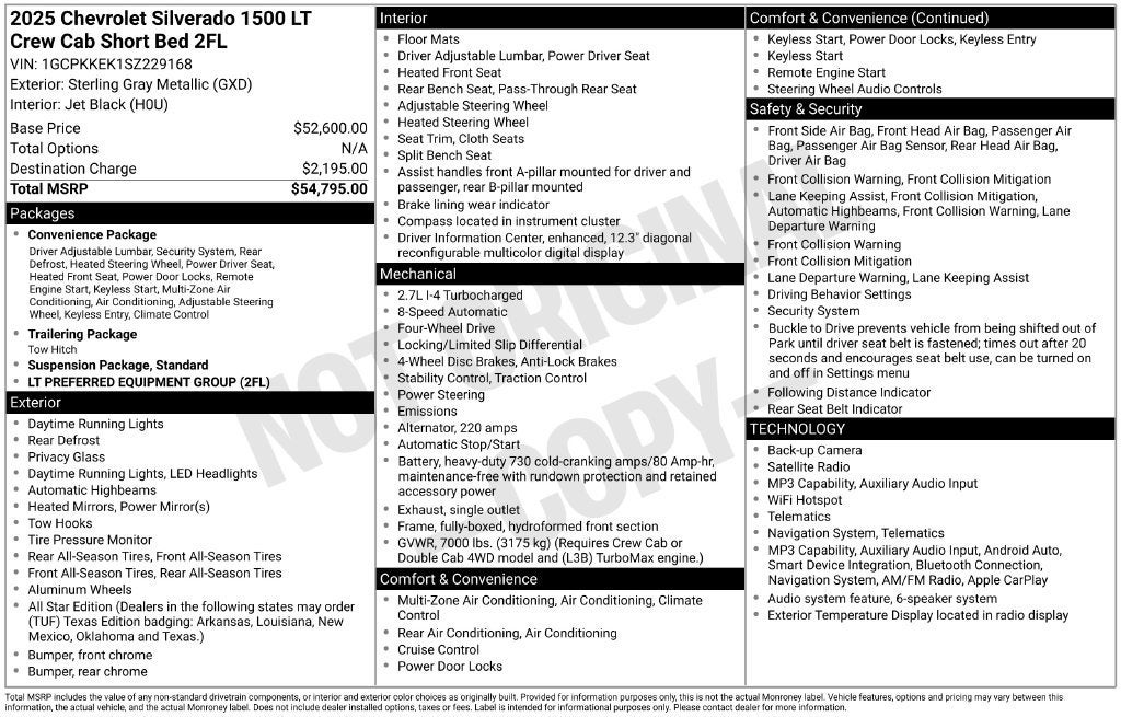 2025 Chevrolet Silverado 1500 LT (2FL)