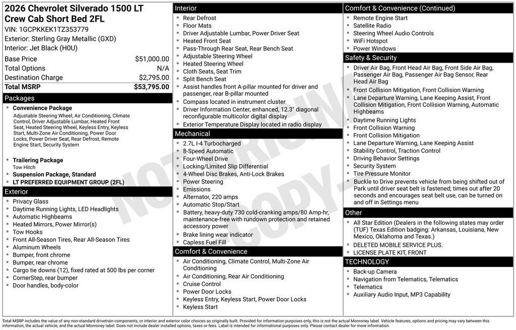 2026 Chevrolet Silverado 1500 LT (2FL)