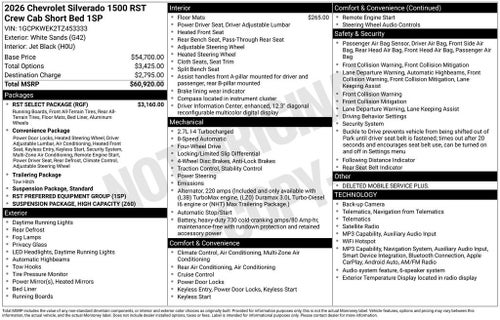 2026 Chevrolet Silverado 1500 RST