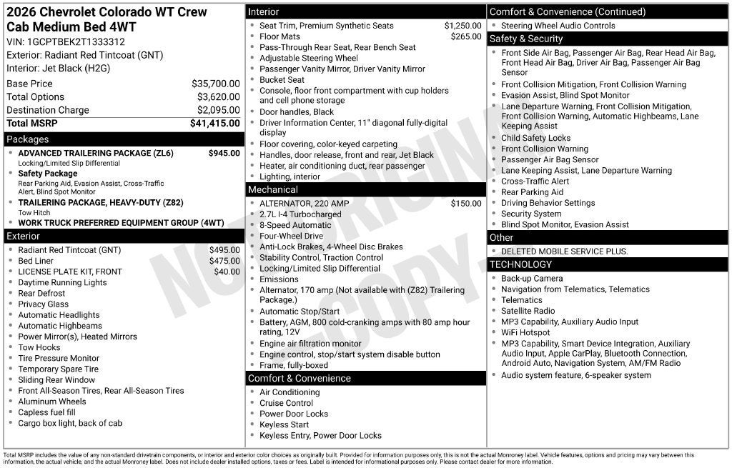 2026 Chevrolet Colorado WT