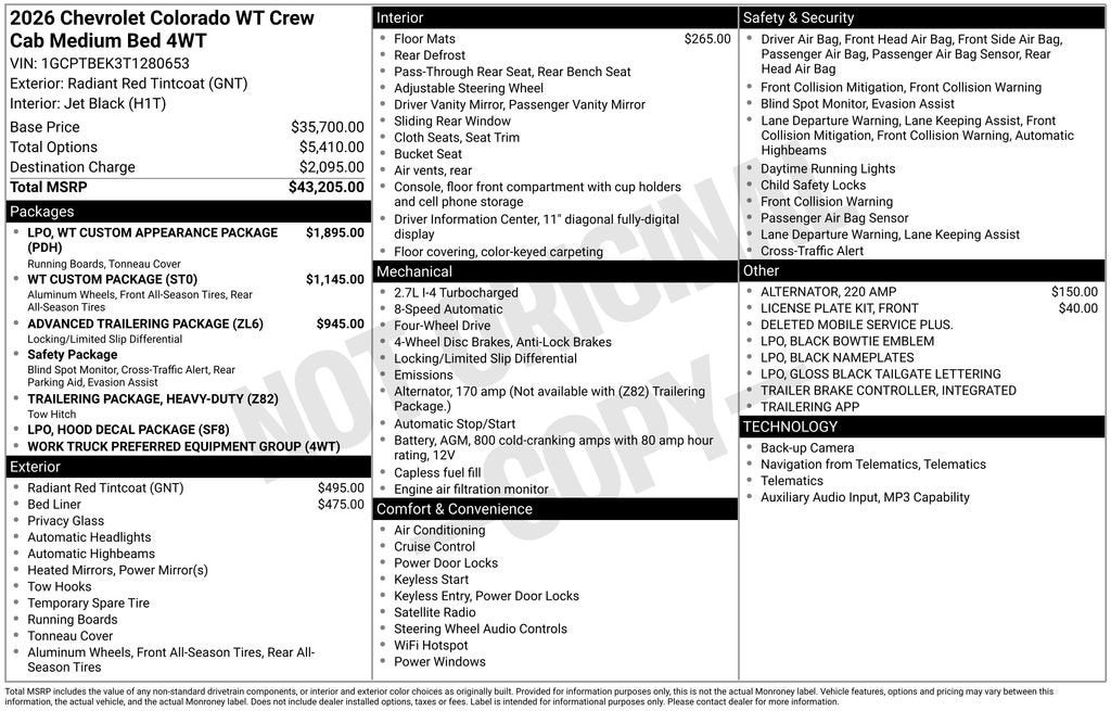 2026 Chevrolet Colorado WT