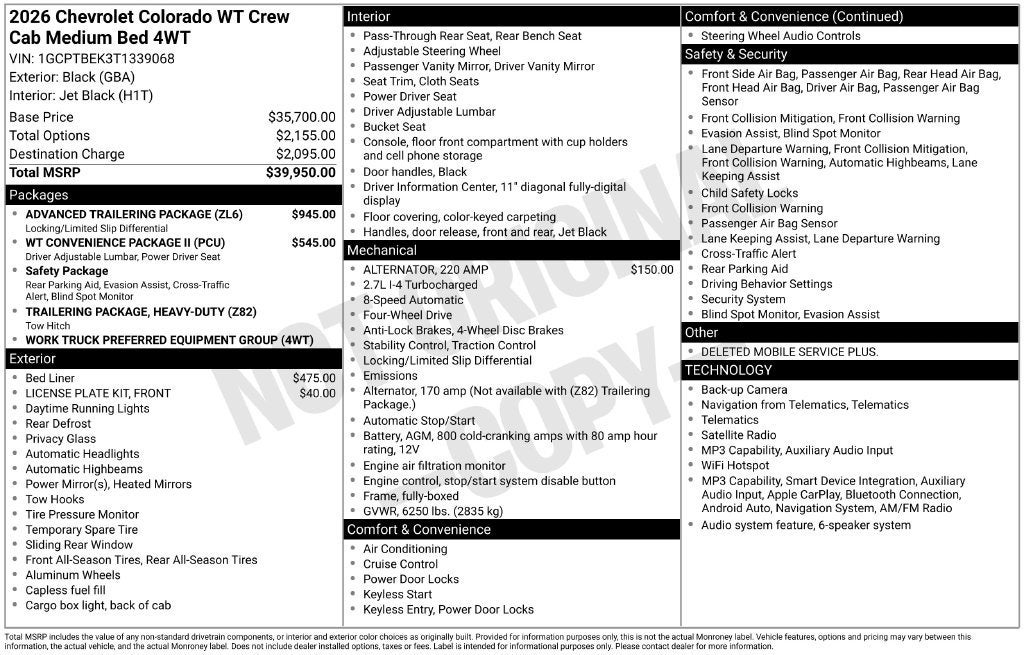 2026 Chevrolet Colorado WT