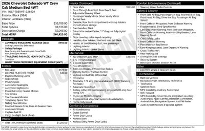 2026 Chevrolet Colorado WT