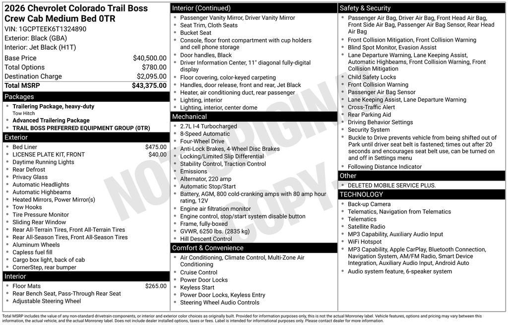 2026 Chevrolet Colorado Trail Boss