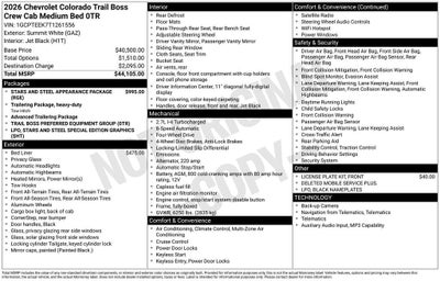 2026 Chevrolet Colorado Trail Boss