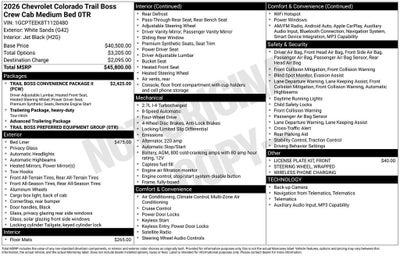 2026 Chevrolet Colorado Trail Boss