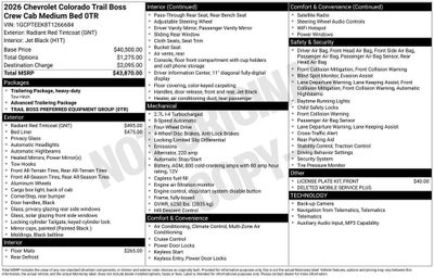 2026 Chevrolet Colorado Trail Boss