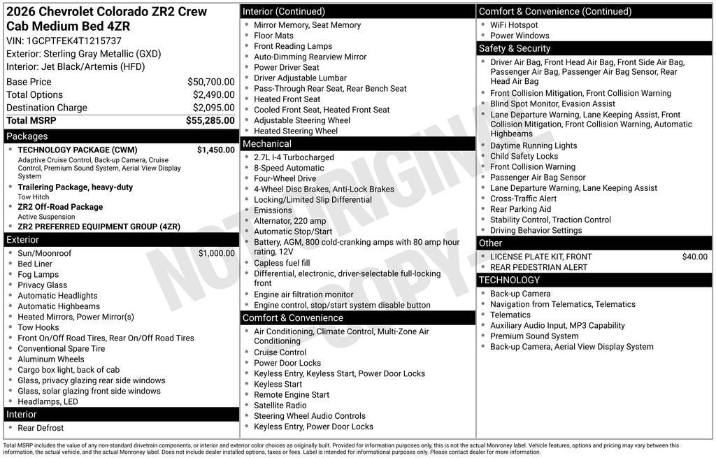2026 Chevrolet Colorado ZR2