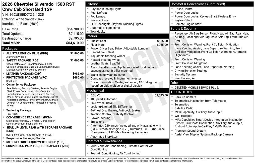 2026 Chevrolet Silverado 1500 RST