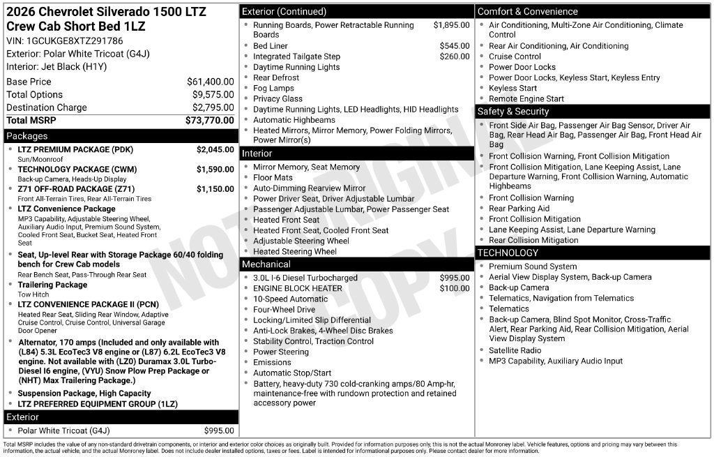 2026 Chevrolet Silverado 1500 LTZ
