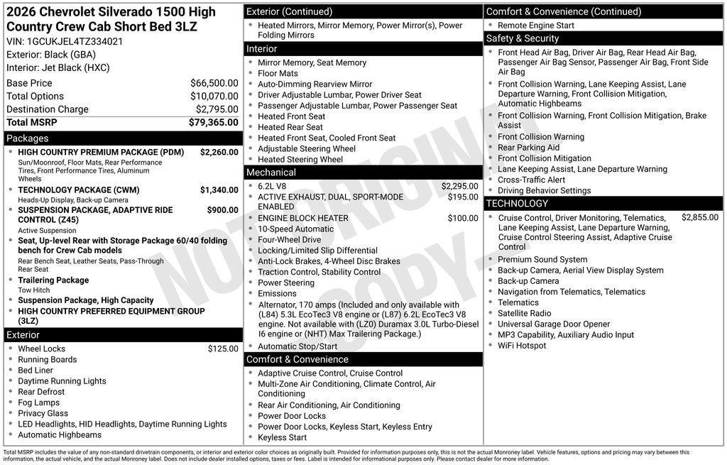 2026 Chevrolet Silverado 1500 High Country