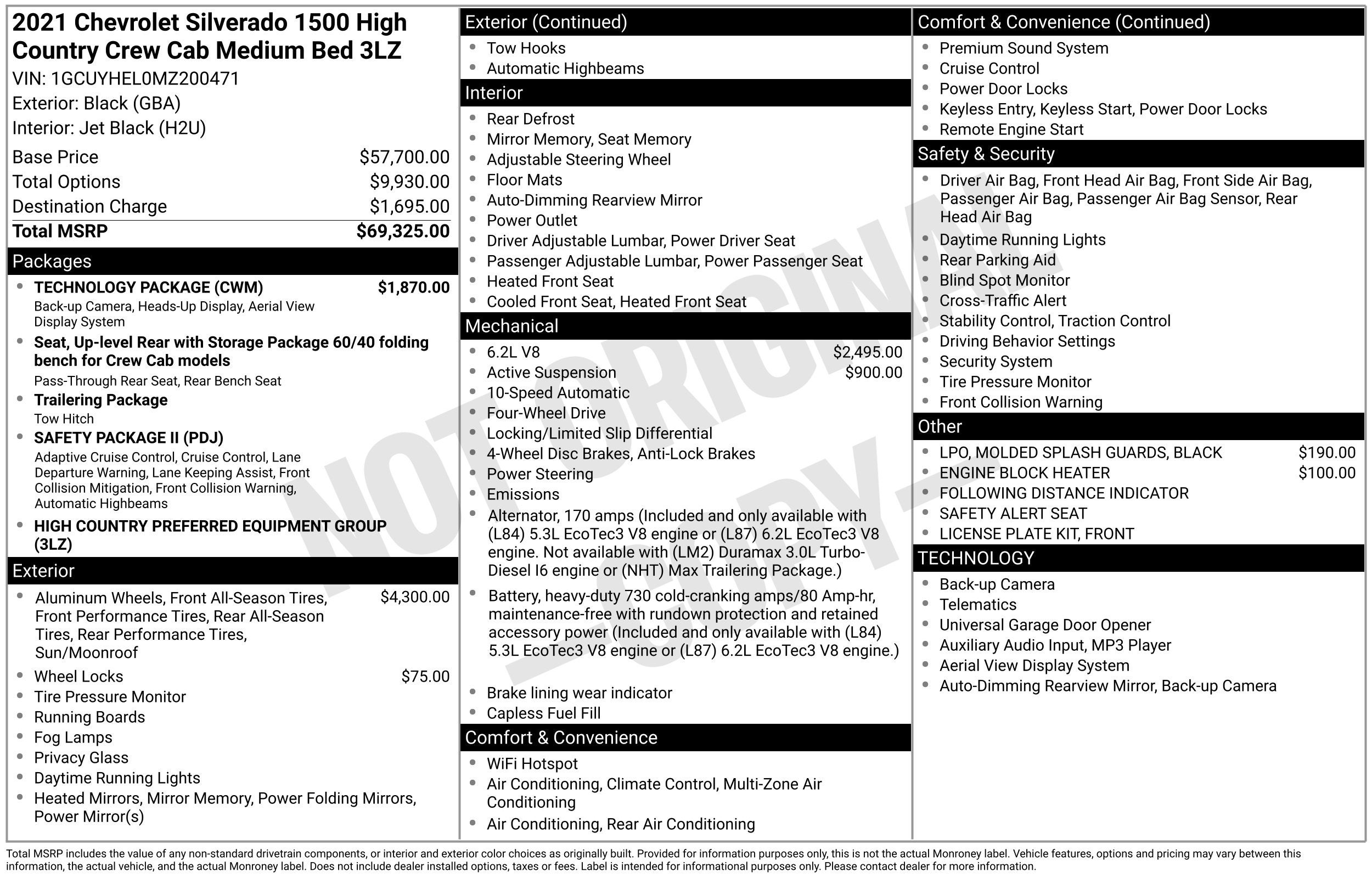 2021 Chevrolet Silverado 1500 High Country