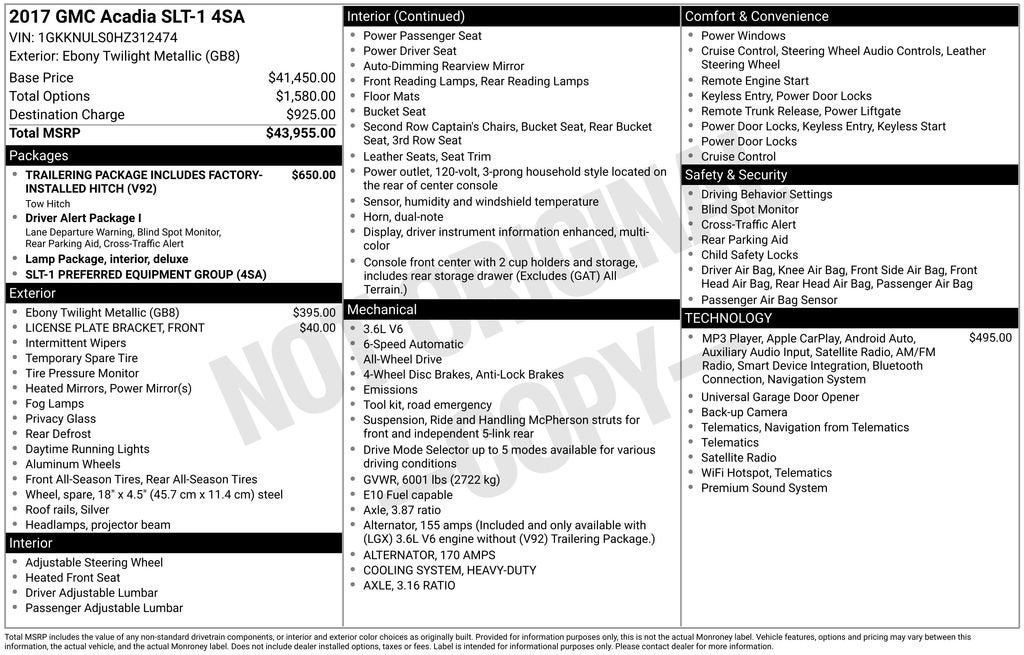 2017 GMC Acadia SLT