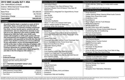 2012 GMC Acadia SLT1